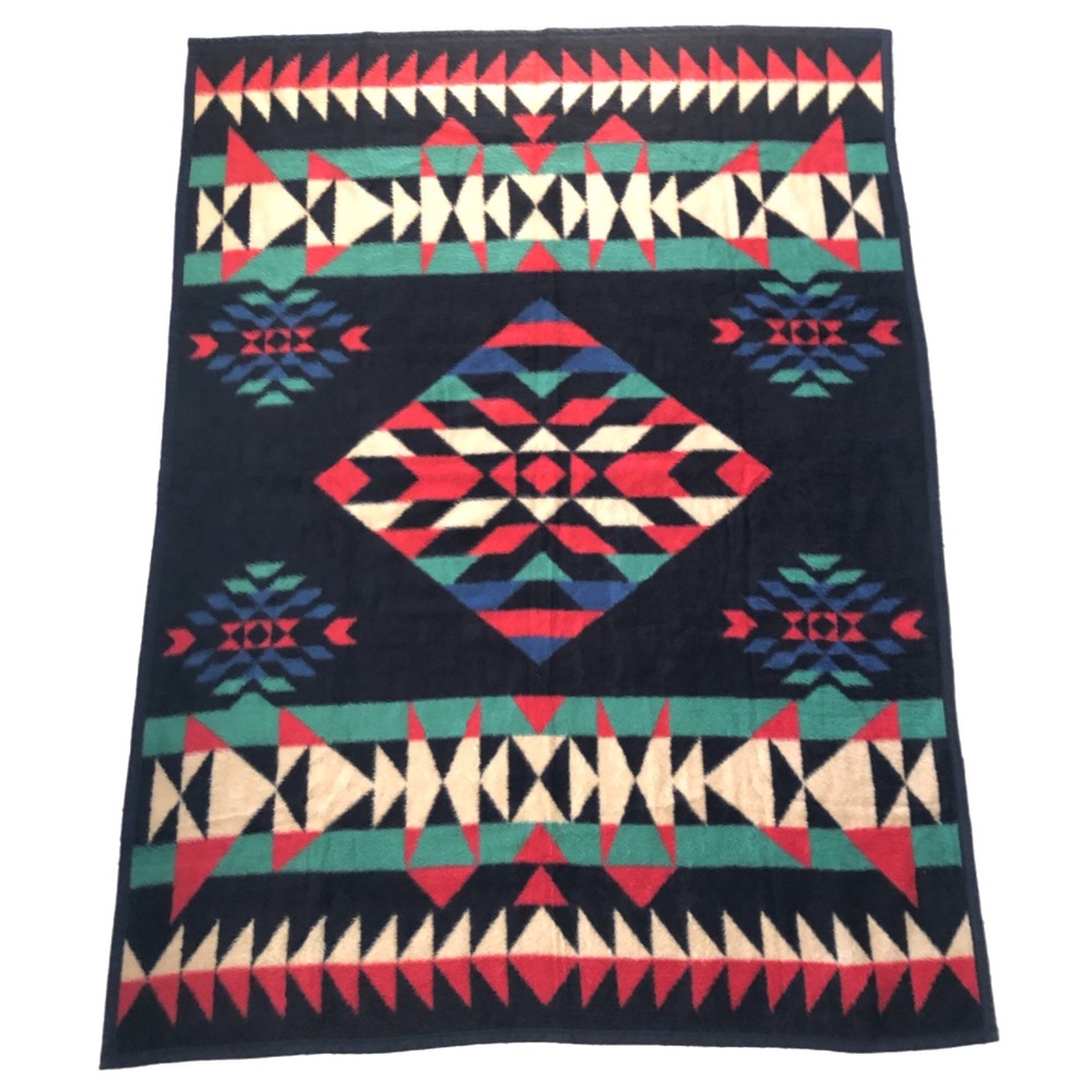 Biederlack Throw Blanket double sided ♥️🟢🖤 - Picture 6 of 10
